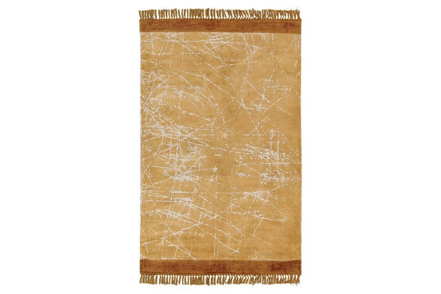 Matta Hanli - Orange, Vit, 140x200 cm