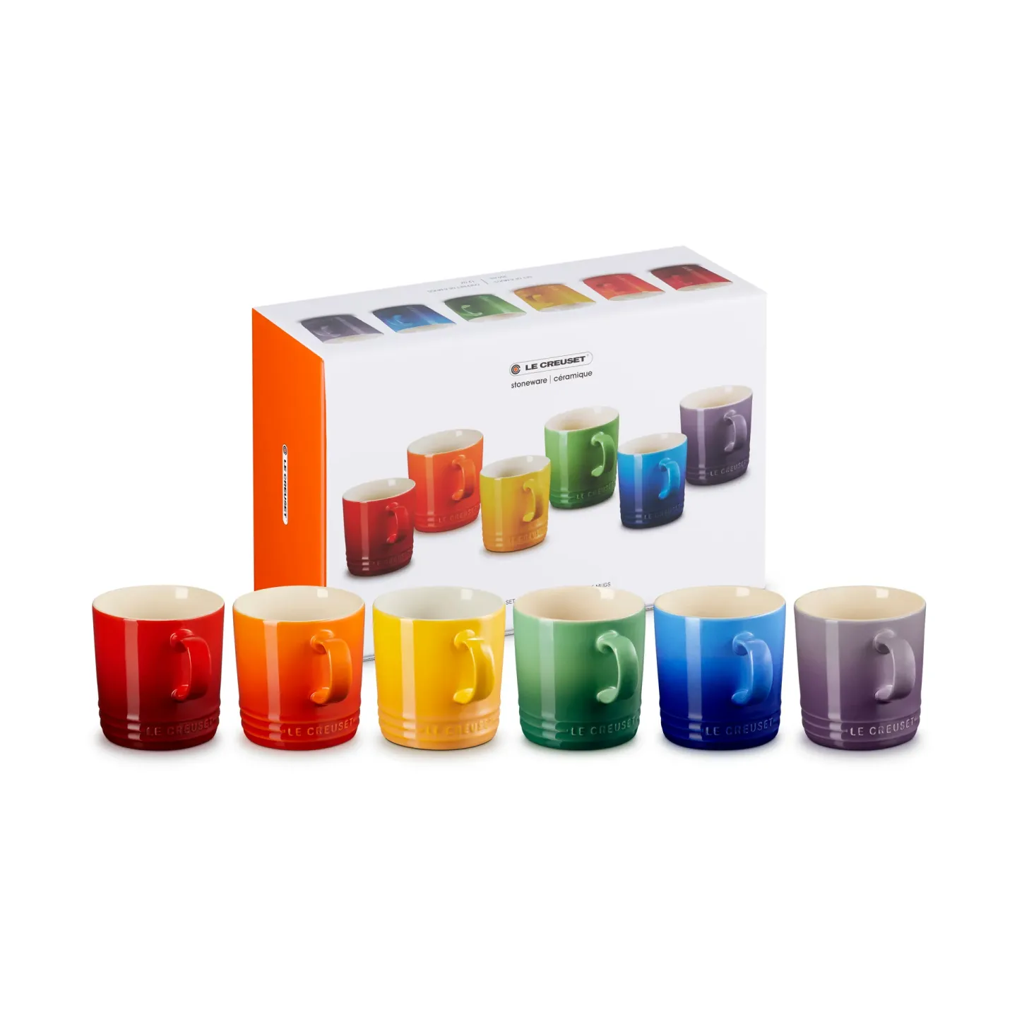 Le Creuset Signature Steingut Becher 6-teilig Rainbow
