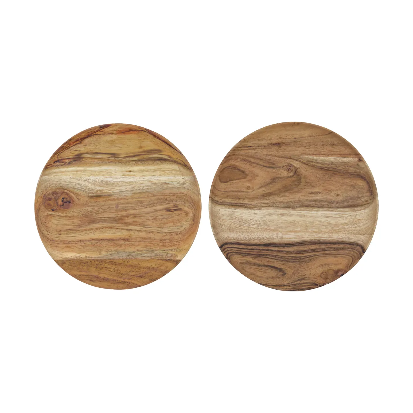 House Doctor Wood Tablett Ø17,5 cm 2er-Pack Natur