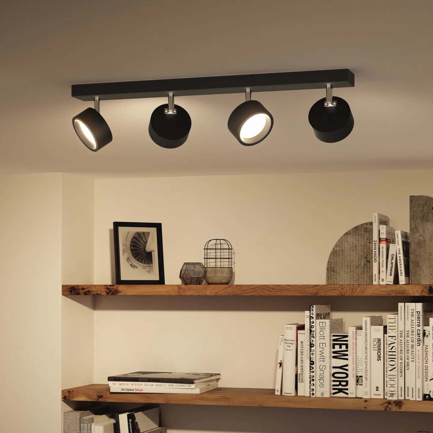 Bracia LED-Deckenspot 4-flammig, schwarz - Philips - Wohnzimmer - Modern - Metall - Mehrflammig
