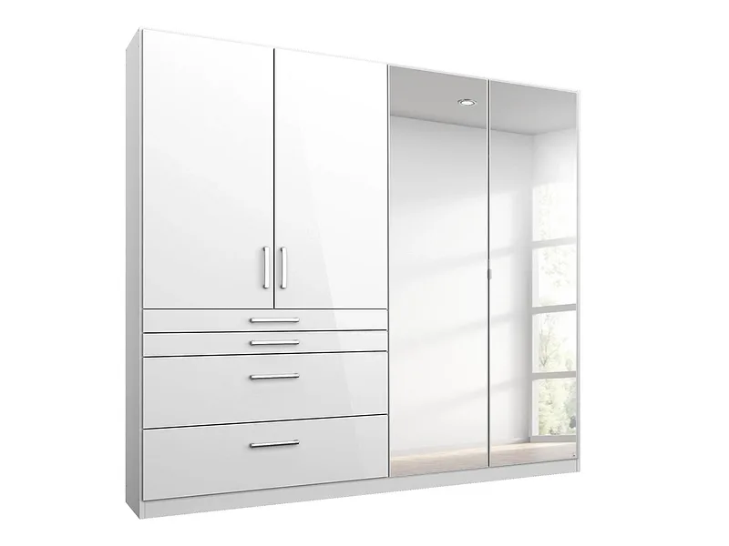 Drehtürenschrank HOMBURG weiss 4 Türen 4 Schubladen