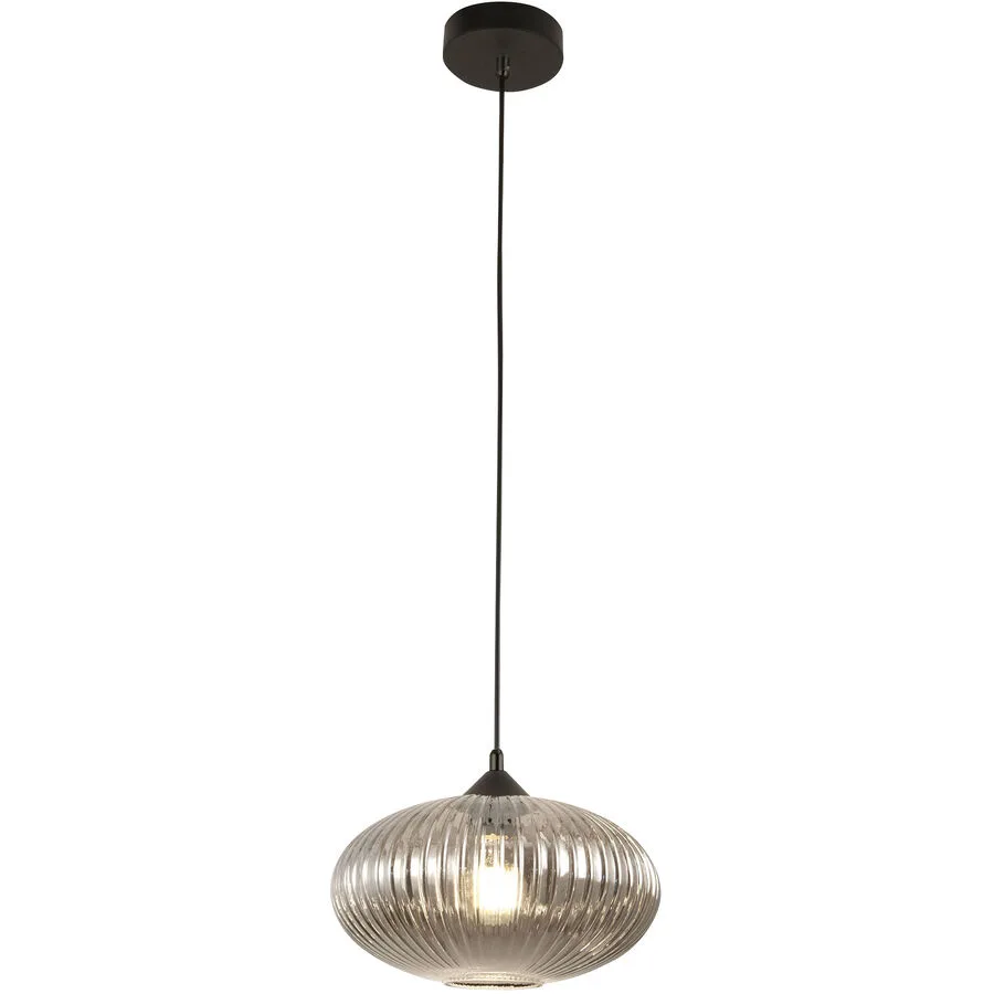 Pendellampe Mikati Grau Glas/Metall 30 cm 200 cm - Material: Metall/Glas