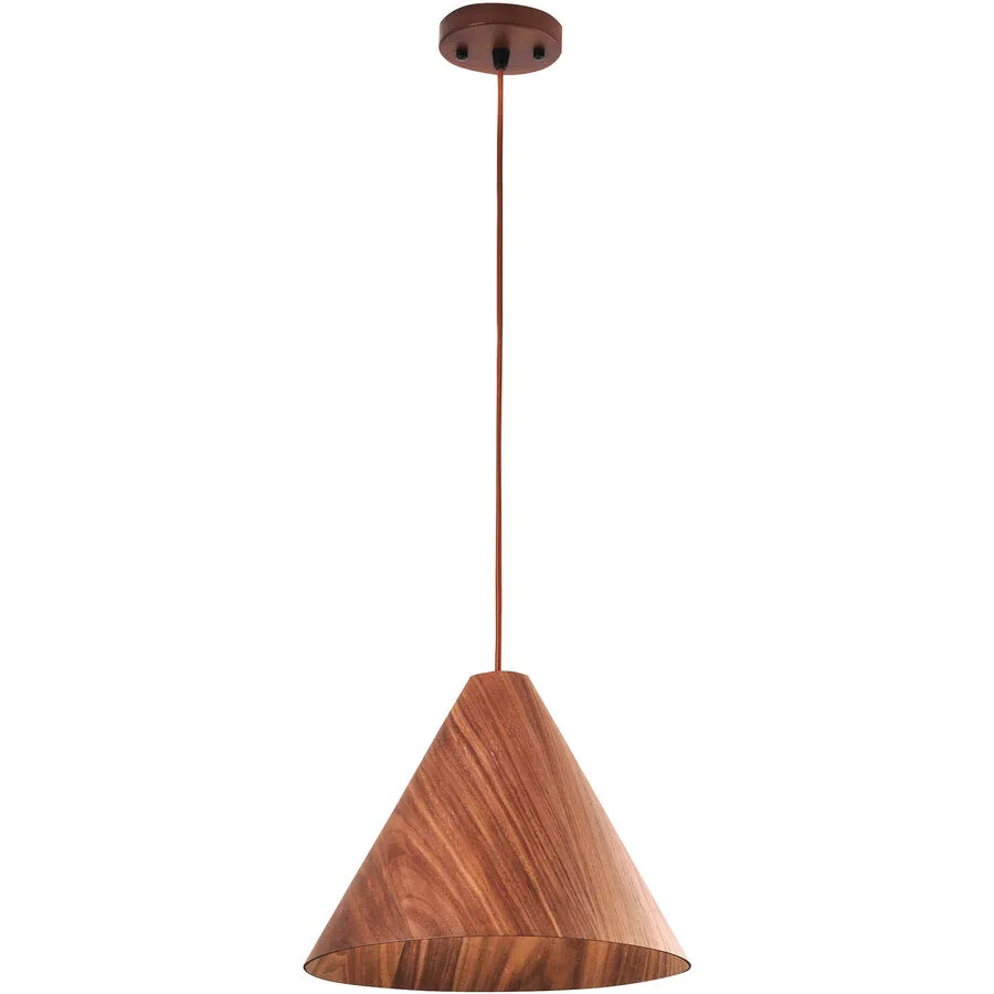 Pendellampe Pireva Braun Holz/Metall 25 cm Höhenverstellbar (manuell) - Farbe: nussbaum