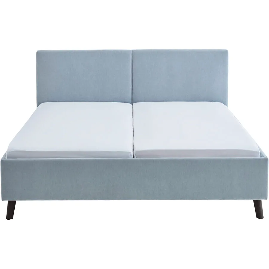 Bett Nola hellblau Stoff 160 x 200 cm