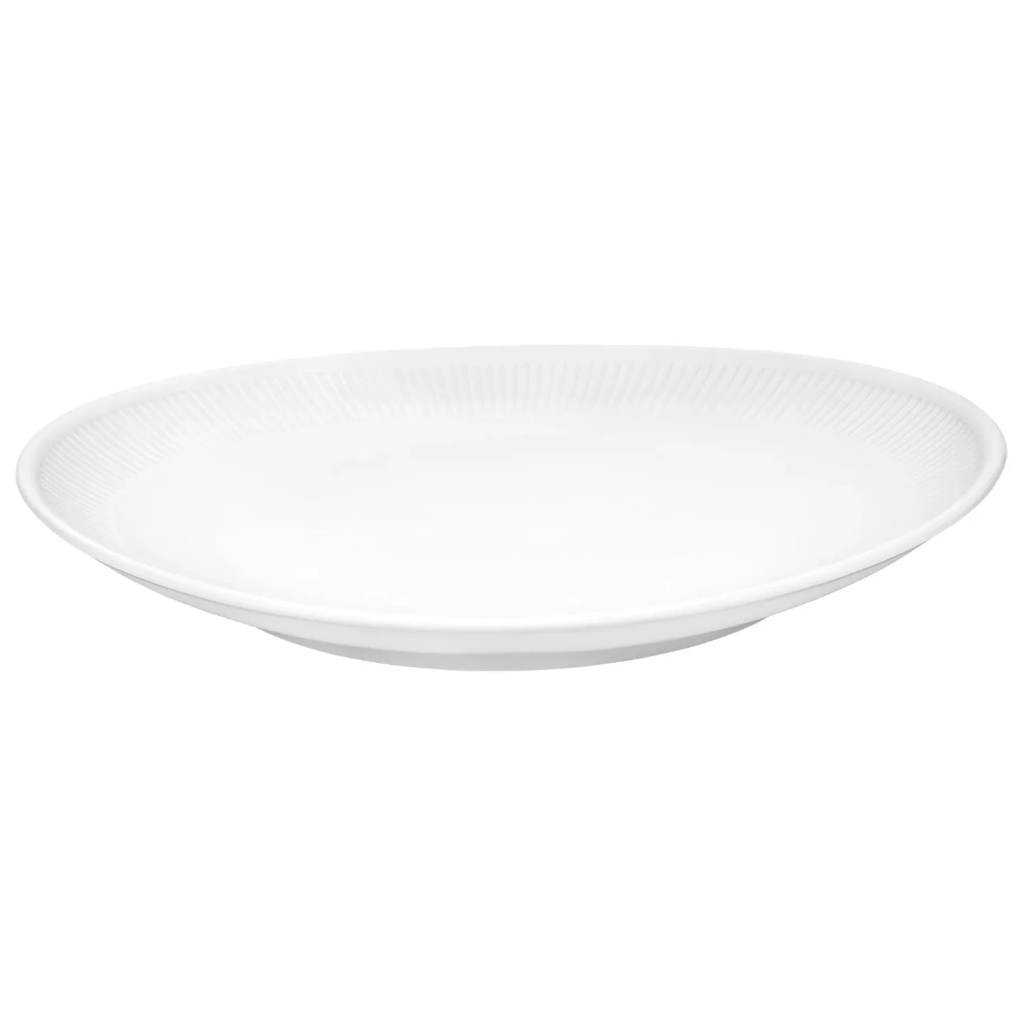 Pillivuyt Plissé steaktallrik oval Vit