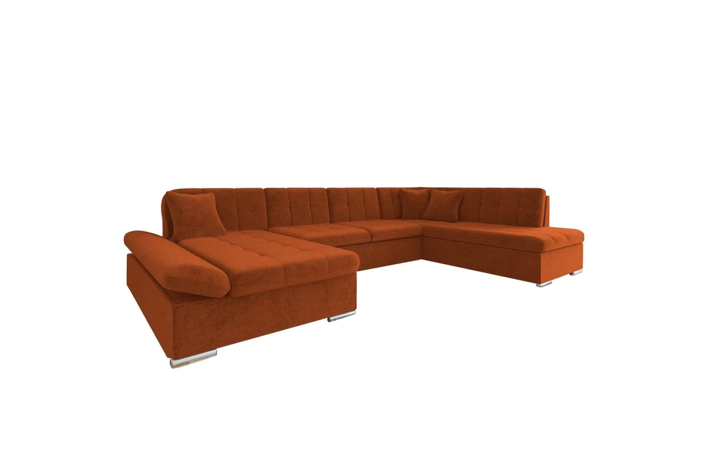 Zumar Bäddsoffa med Divan och Schäslong 4-sits i Chenille - Orange