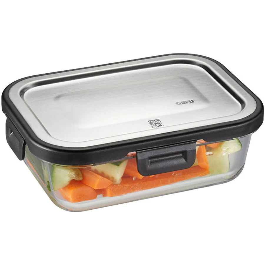 Vorratsdose Gefu transparent Glas/ Metall B 13 cm H 5.9 cm 0.6 l