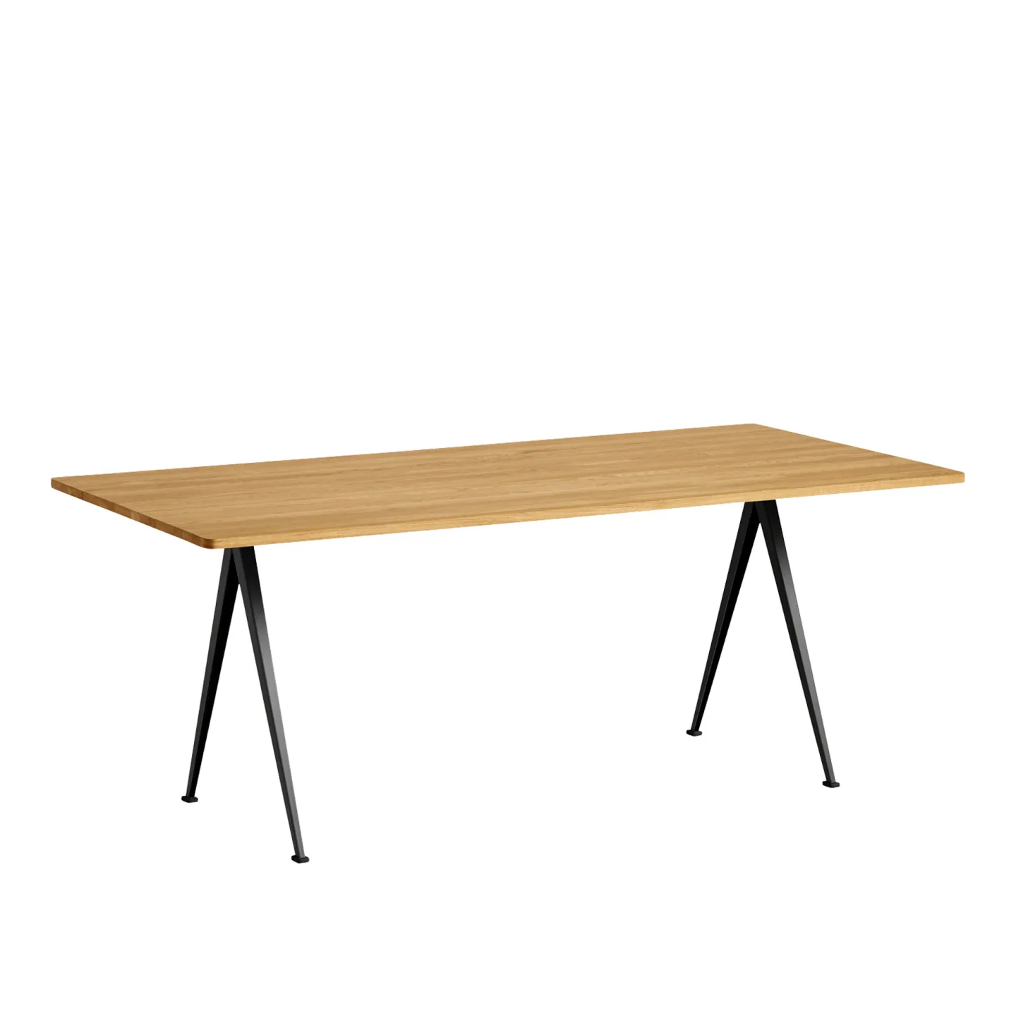 HAY - Pyramid Table 02 - Black Base - Oiled Oak - 190x85 cm - Matbord - Friso Kramer,Wim Rietveld