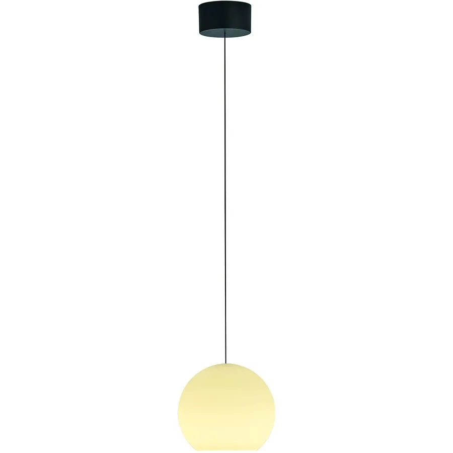 Designer-Pendellampe Bankamp Globe schwarz 1-flammig dimmbar D 19 cm - LED - Lichtfarbe: Extra warmweiss - Material: Silikon/Eisen -