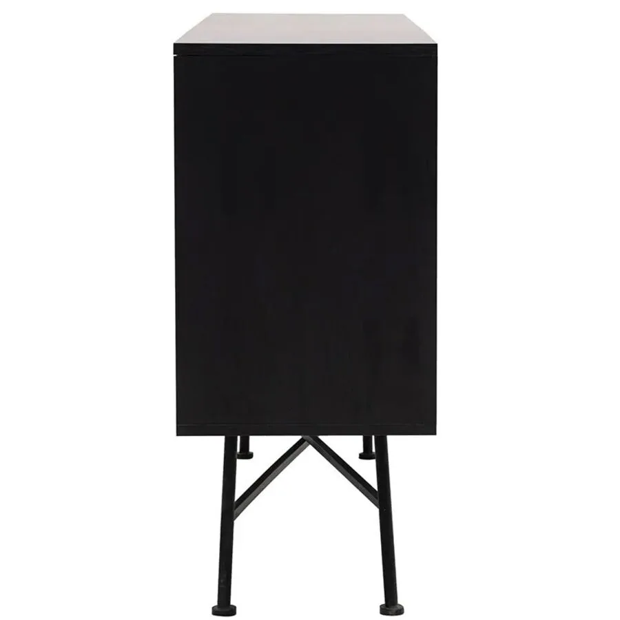 Konsole Yemek schwarz 100% melaminbeschichtete Spanplatte B 160 H 90 cm