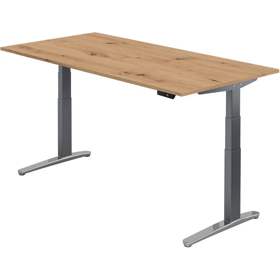 Schreibtisch Office Asteiche Holzwerkstoff Höhenverstellbar B 200 T 100 cm