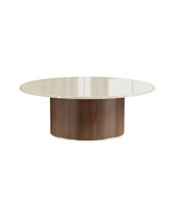 Delano salongbord rund valnød beige