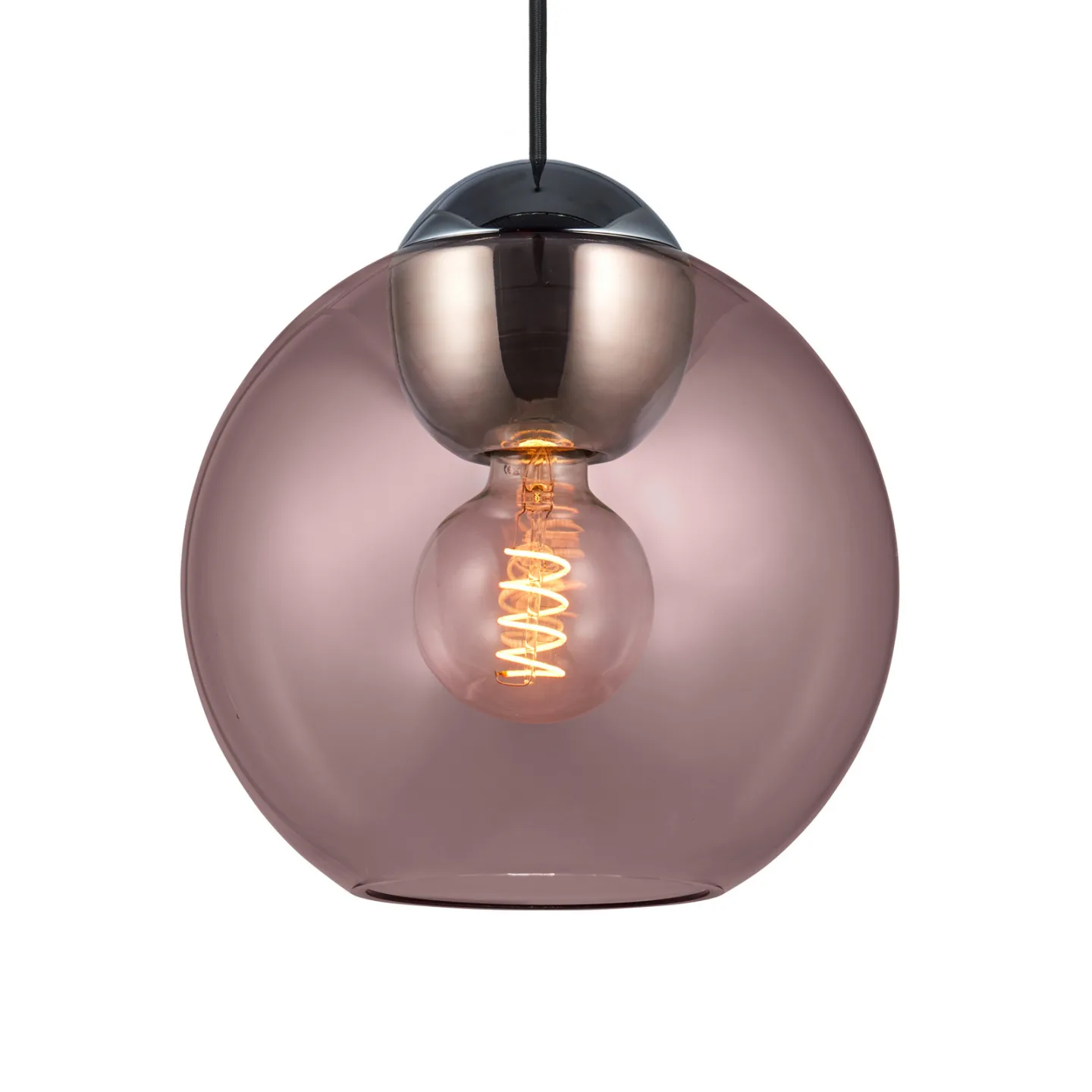 BUBBLES hänglampa, rosé, Ø 24 cm, glas, E27 – Halo Design - Vardagsrum - Med en ljuskälla