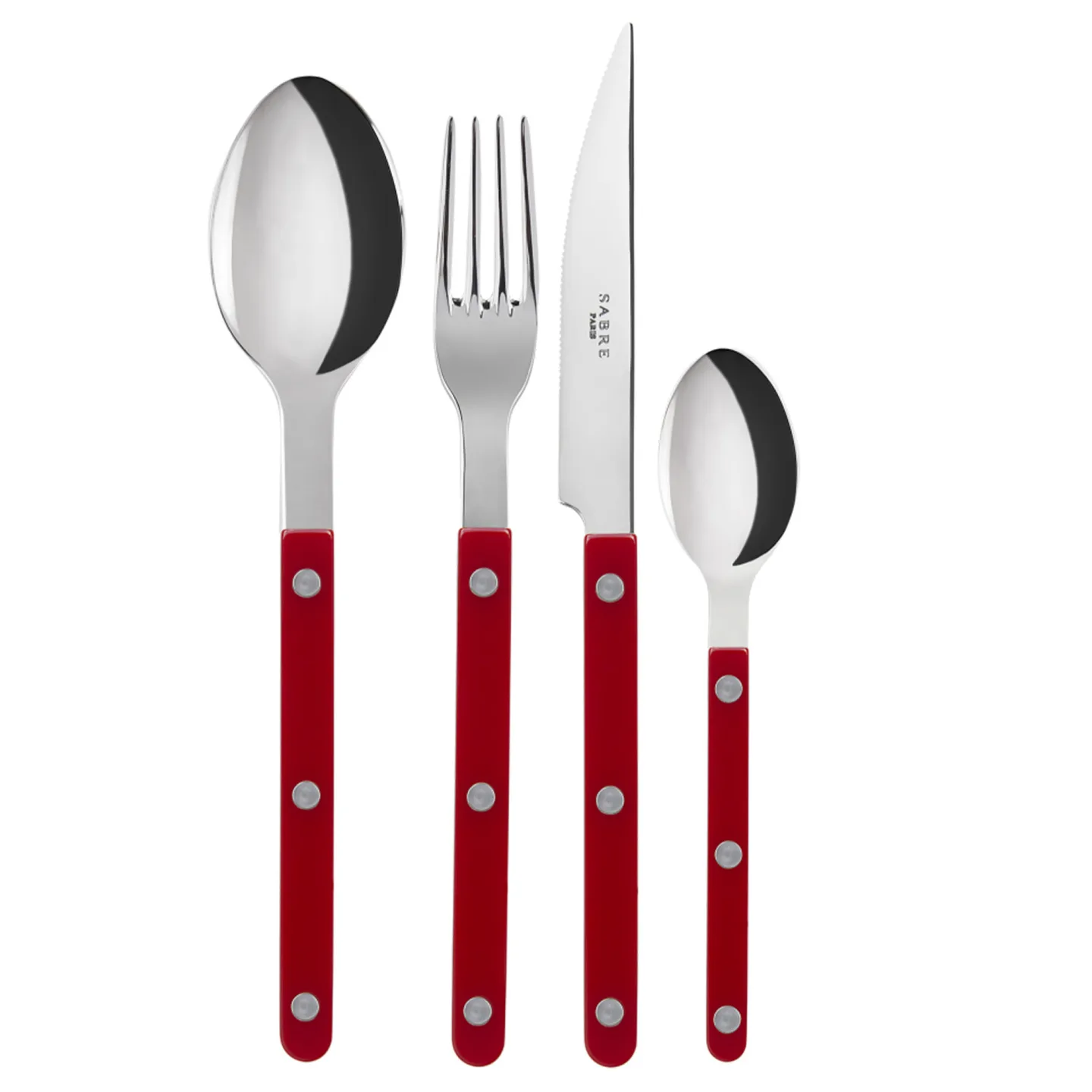 Sabre Paris - Bistrot solid bestickset 4 delar burgundy - Bestickset