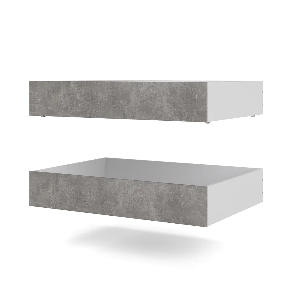 Nada Bett 2 Bettschubladen breite 99 cm, beton dekor.