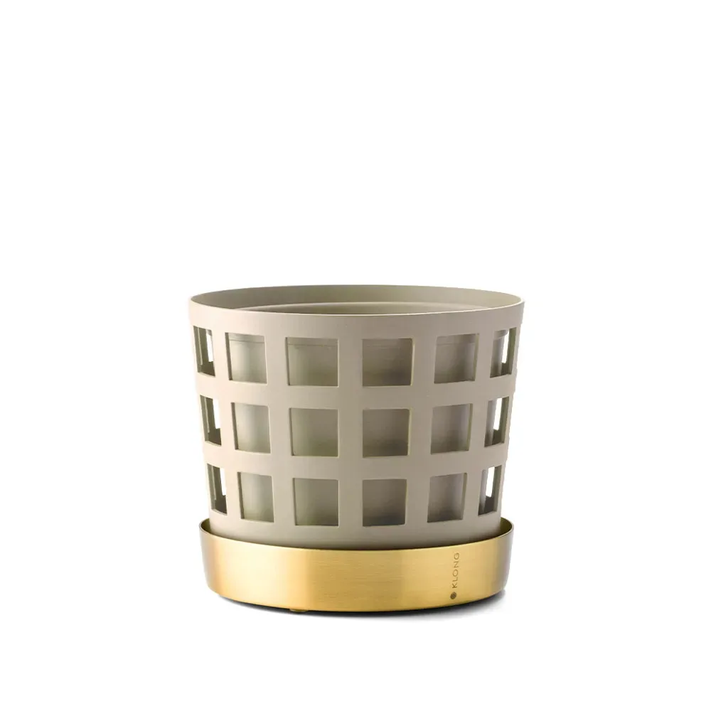 KLONG Trio Pot Square Kruka beige, liten Ø12 cm