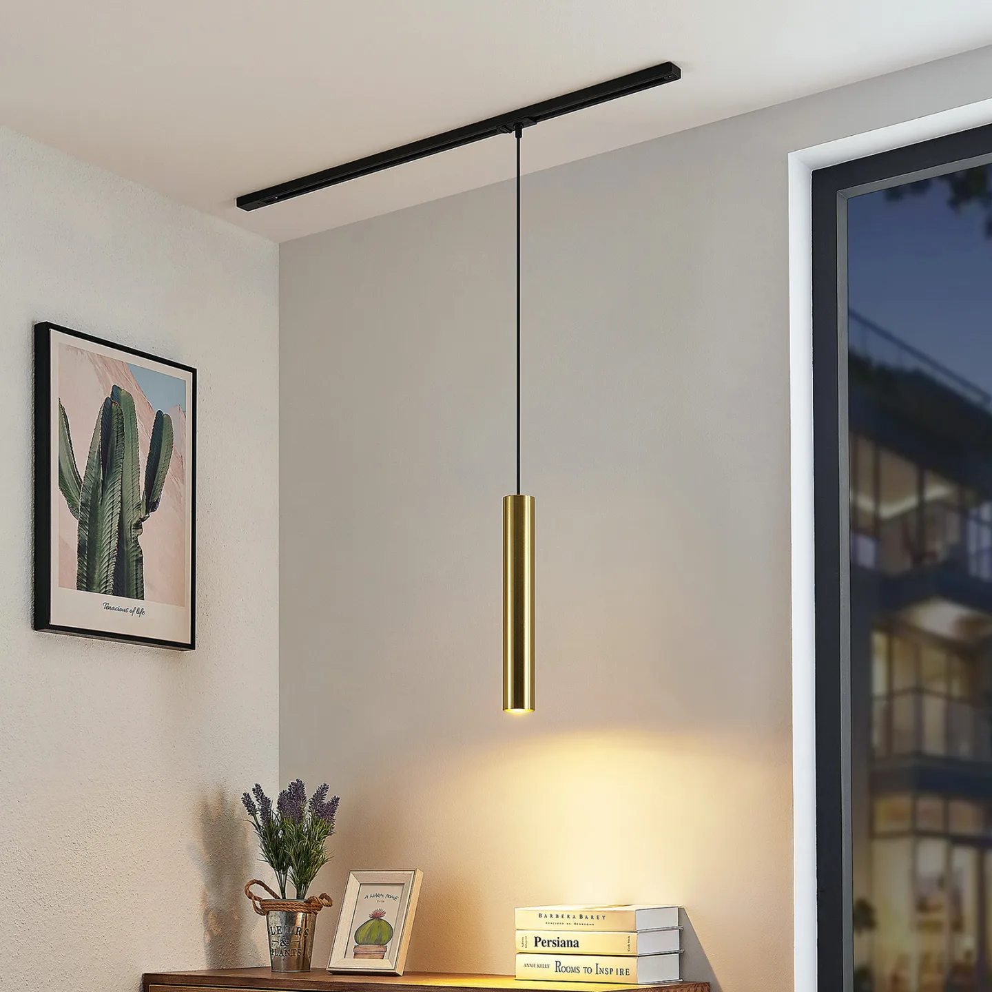 Linaro Track Pendelleuchte H40 Gold - Lindby - Wohnzimmer - Modern - Metall - Einflammig