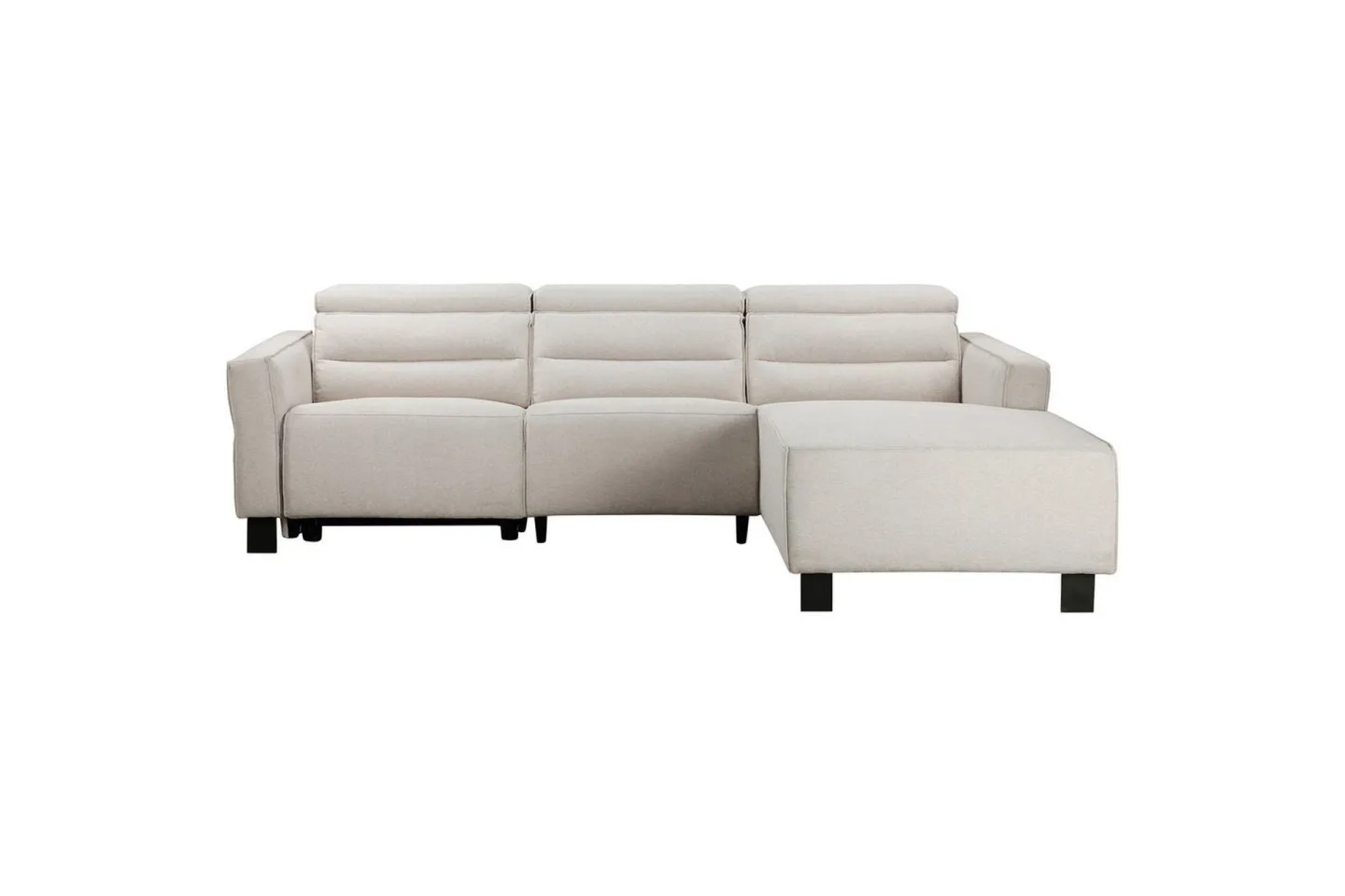 Reclinersoffa med hörn Loft24 Carpari Reclinersoffa 3-sits White Right-faced Belfast fabric -