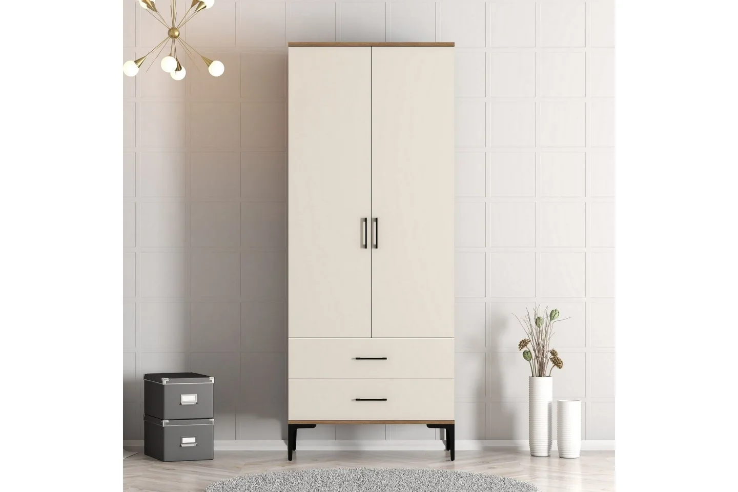 Kumsal Garderob 80 cm - Cream