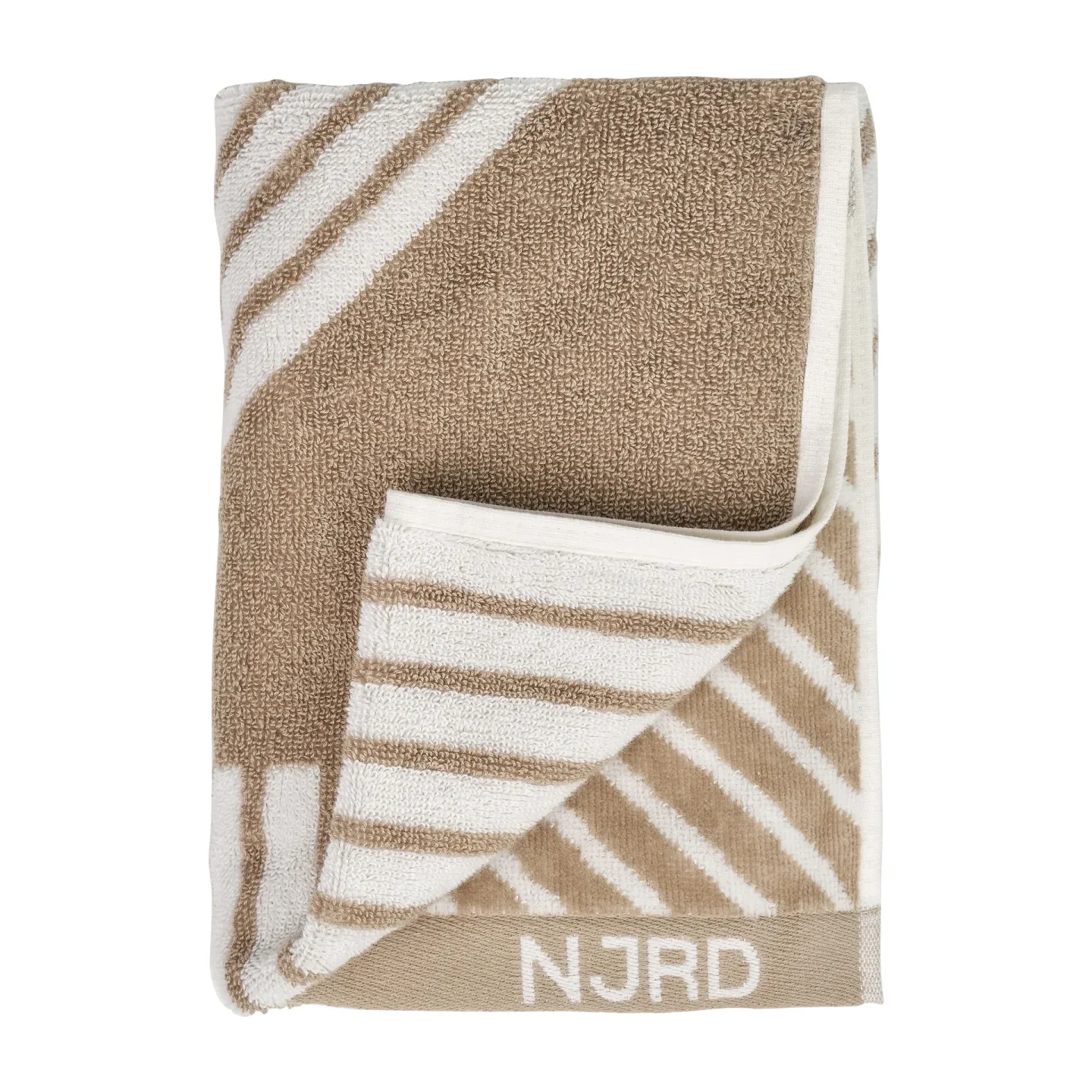 NJRD Stripes handduk 50x70 cm Beige