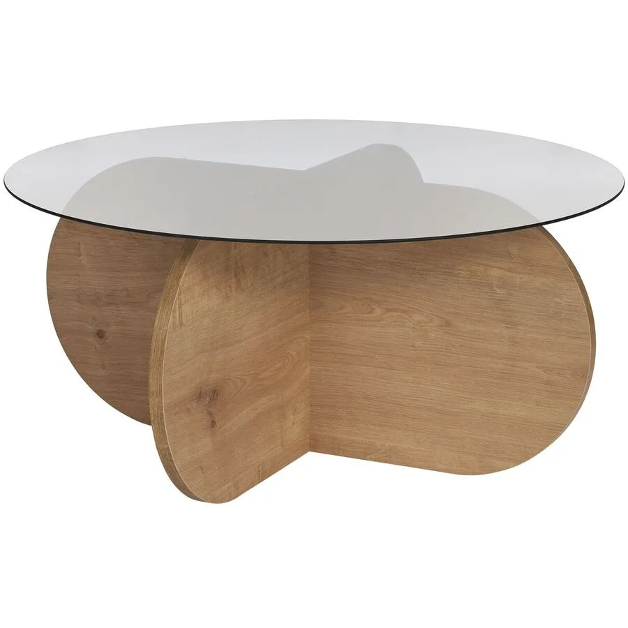 Salontisch Georis eiche/transparent Glas/Holzwerkstoff B 75 H 35 cm