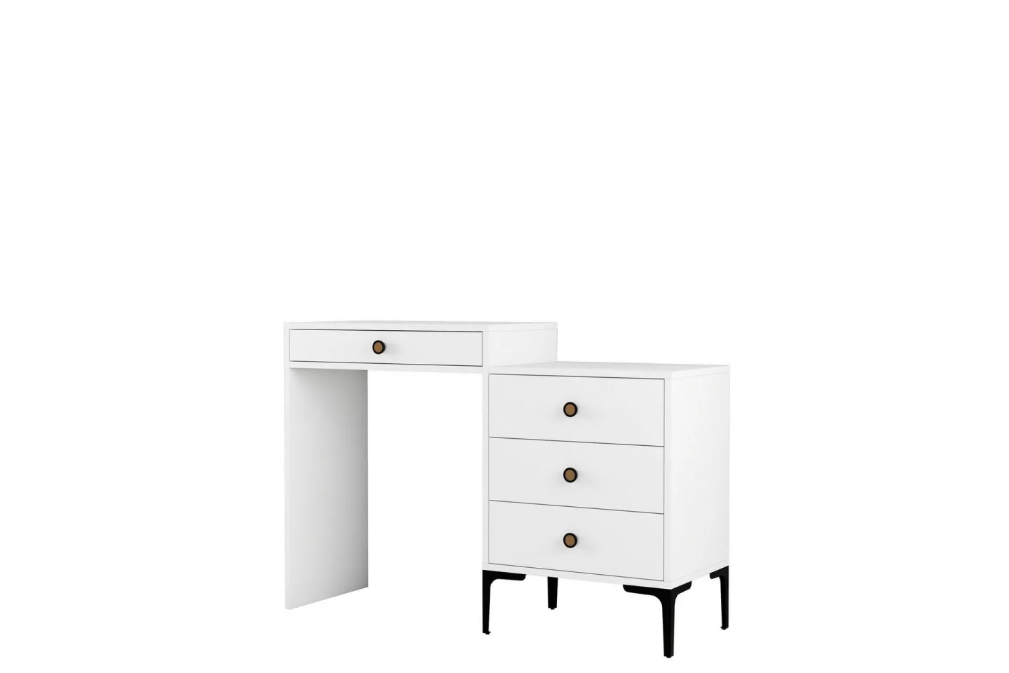 Ameias Sminkbord 124x84,7 cm Vit - Hanah Home