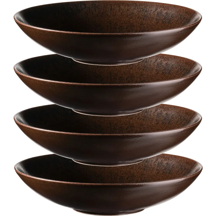 MÄSER Suppenteller-Set Metallic Bronze Braun/Schwarz Steinzeug 22 cm