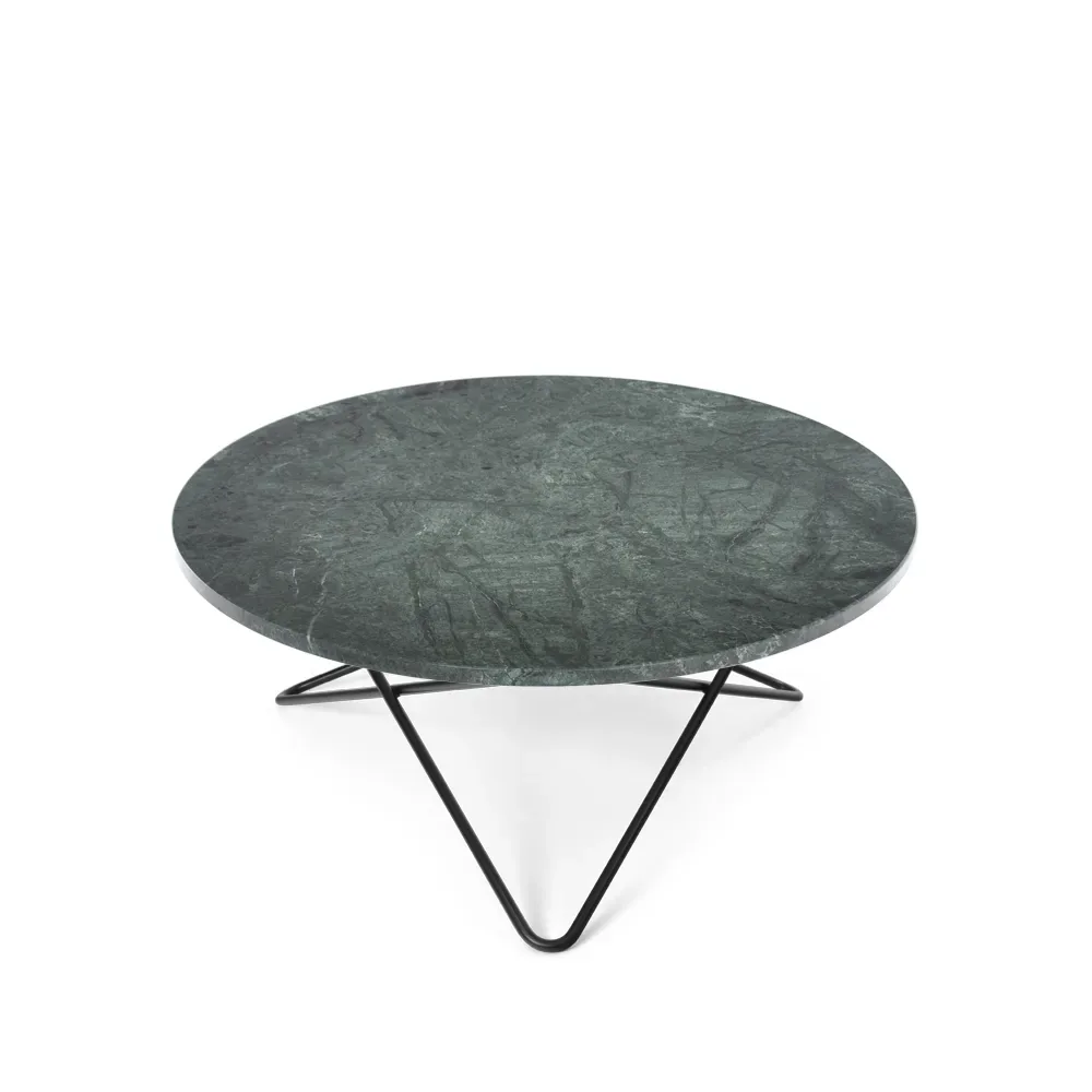 OX Denmarq O Table Couchtisch Marmor Grün, Schwarz lackiertes Gestell