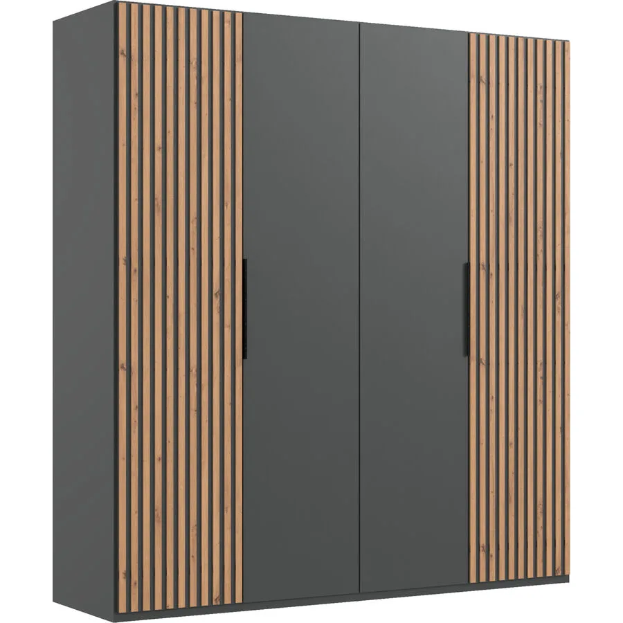 Kleiderschrank Asin Eiche/graphit Holzwerkstoff B 200 cm