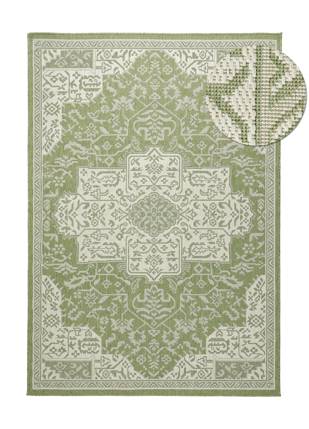 Innendørs/Utendørs tepper - Dhamar (grønn) (Størrelse: 80 x 150 cm)