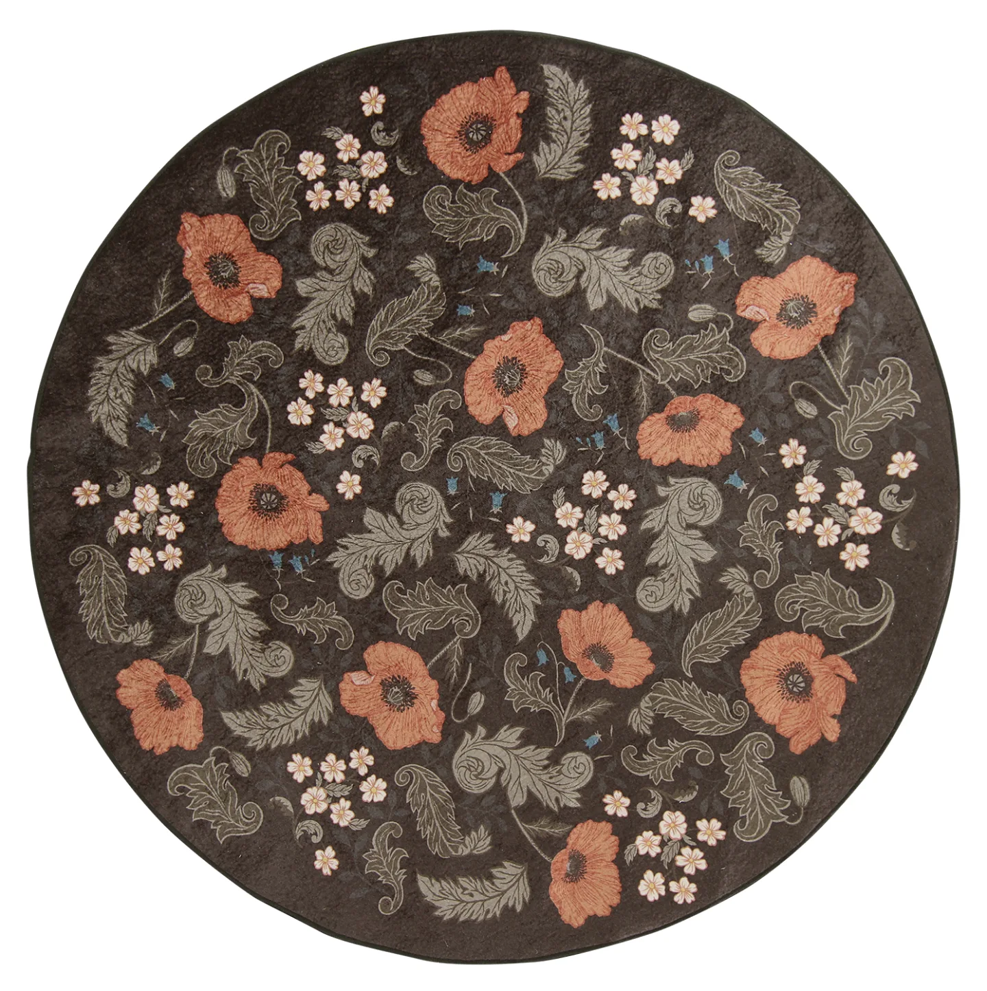 Rundt teppe - Poppy (svart) (Størrelse: Ø 200 cm)