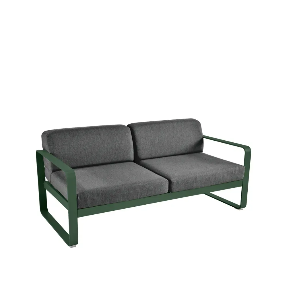 Fermob Bellevie 2-sits soffa Cedar green (grön), graphite grey dyna