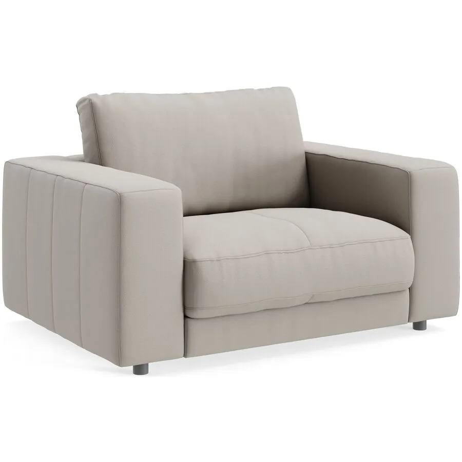 Sessel Ava sand Bezug: pigmentiertes Leder B 140 T 107 H 86 cm - Möbel Konfigurator: Traummöbel individuell zusammenstellen