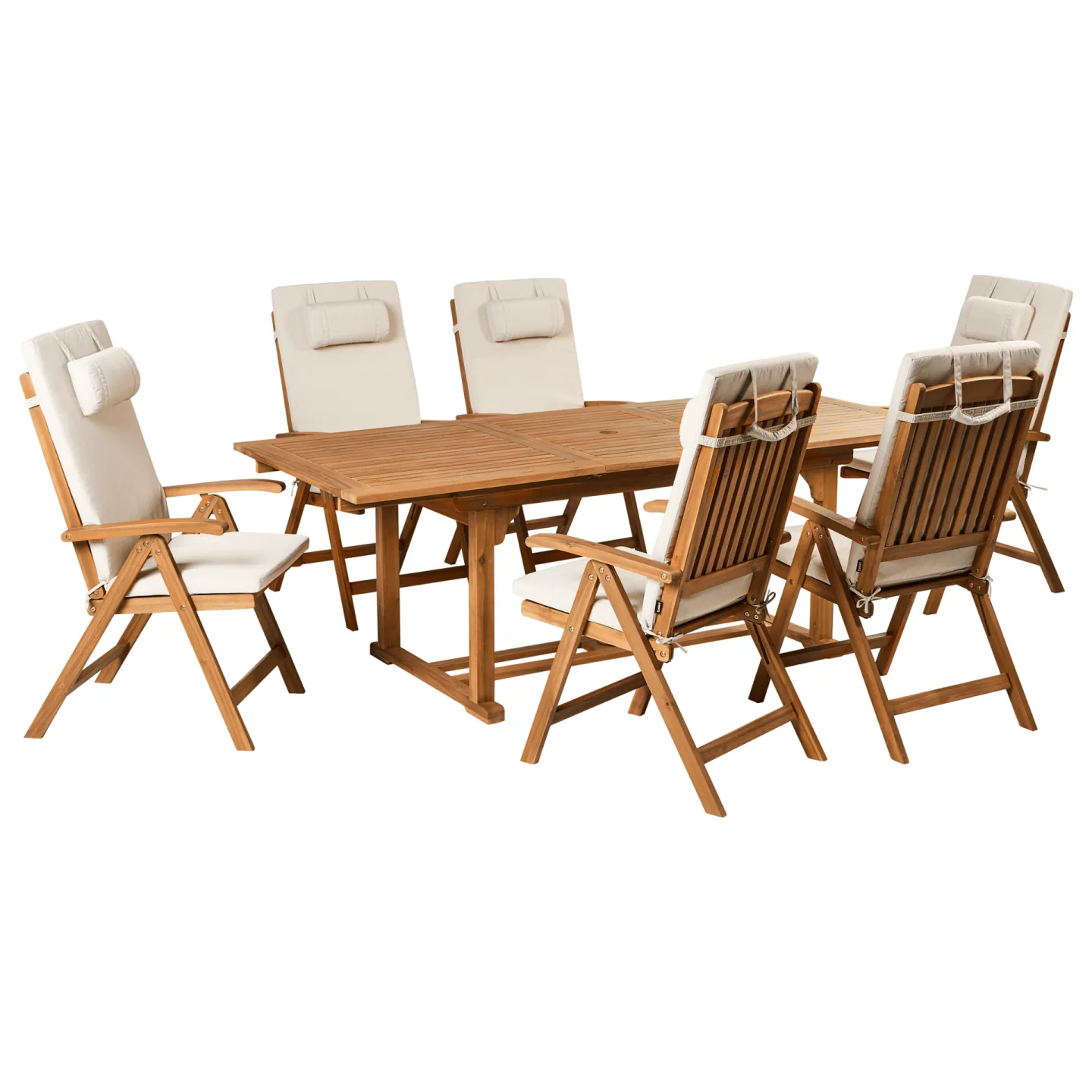 Matgrupp utomhus 6-Sits Java Premium Akaciaträ - Brun/Ljusbeige