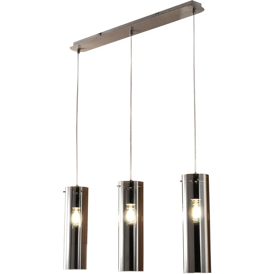 Pendellampe Syra Grau Metall 83 cm 200 cm - Farbe: Nickel satiniert