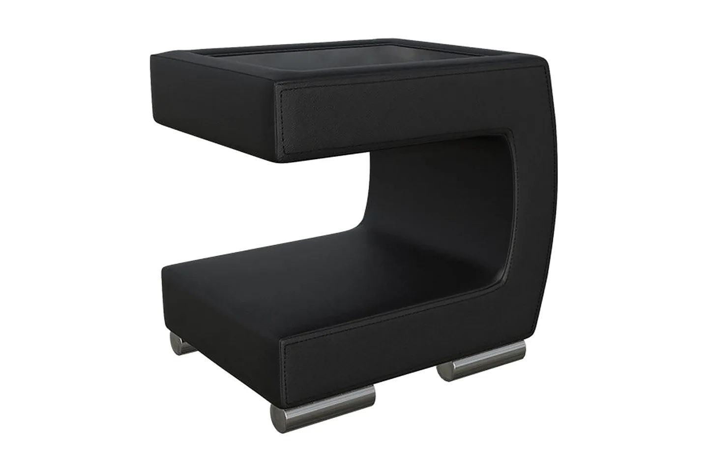 Stoliv Sängbord 43 cm Höger - Ecoläder/Svart