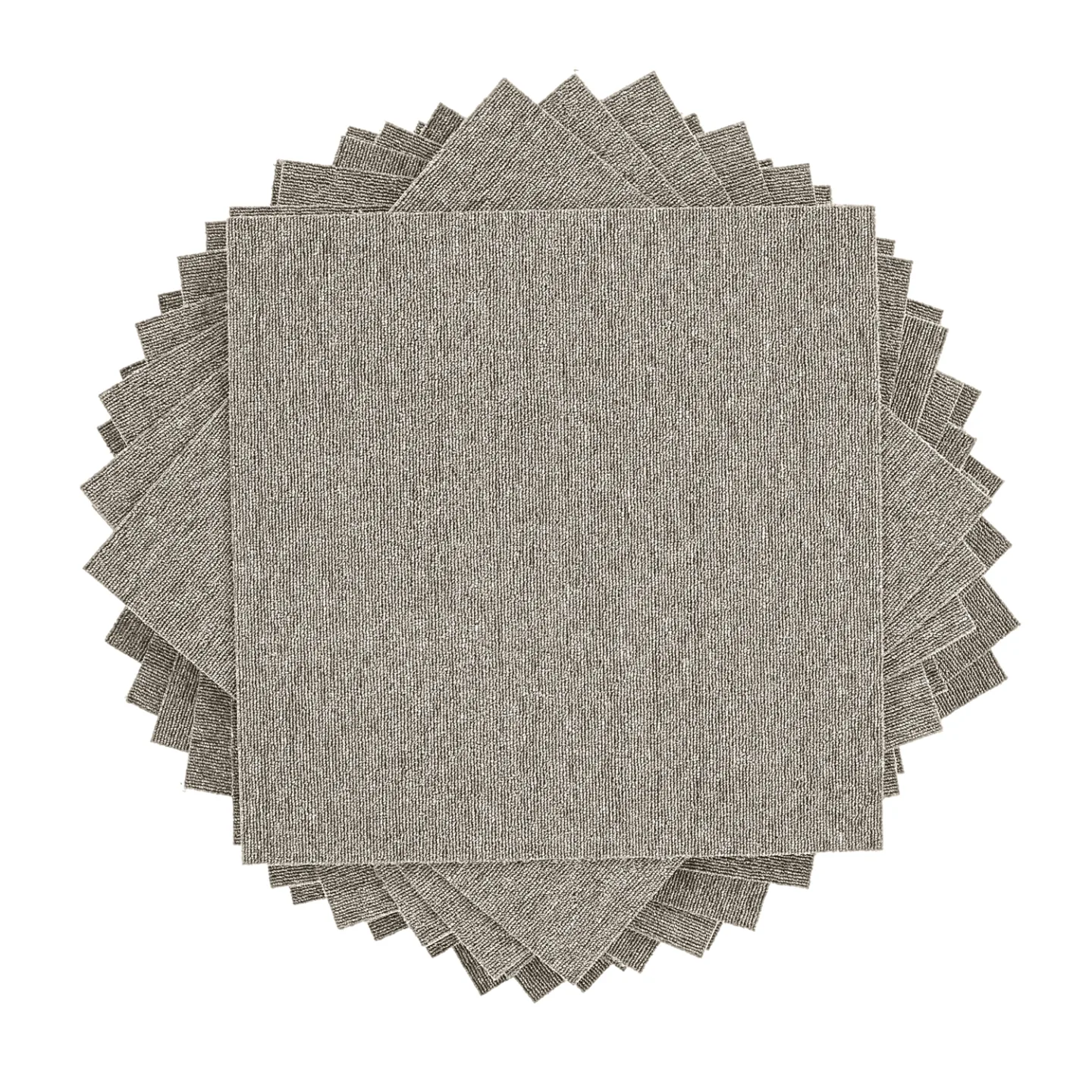 Helteppe - Almeria Tekstilfliser 24 stk. (grå) (Størrelse: 50 x 50 cm)