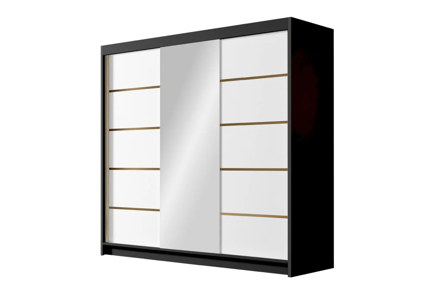 Dianna Garderob med Spegel 200x215 cm - Vit/Svart