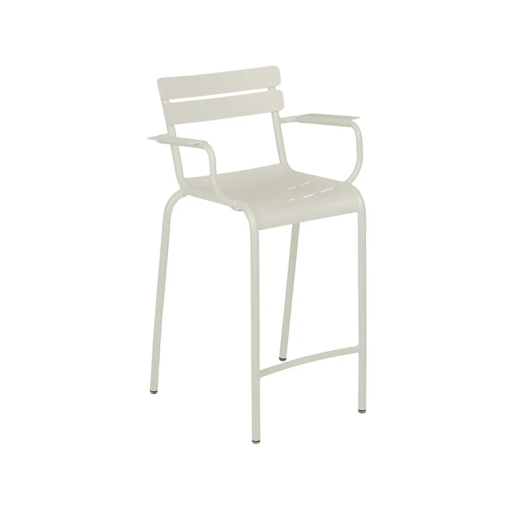 Fermob Luxembourg barstol med armstöd Clay grey (grå)