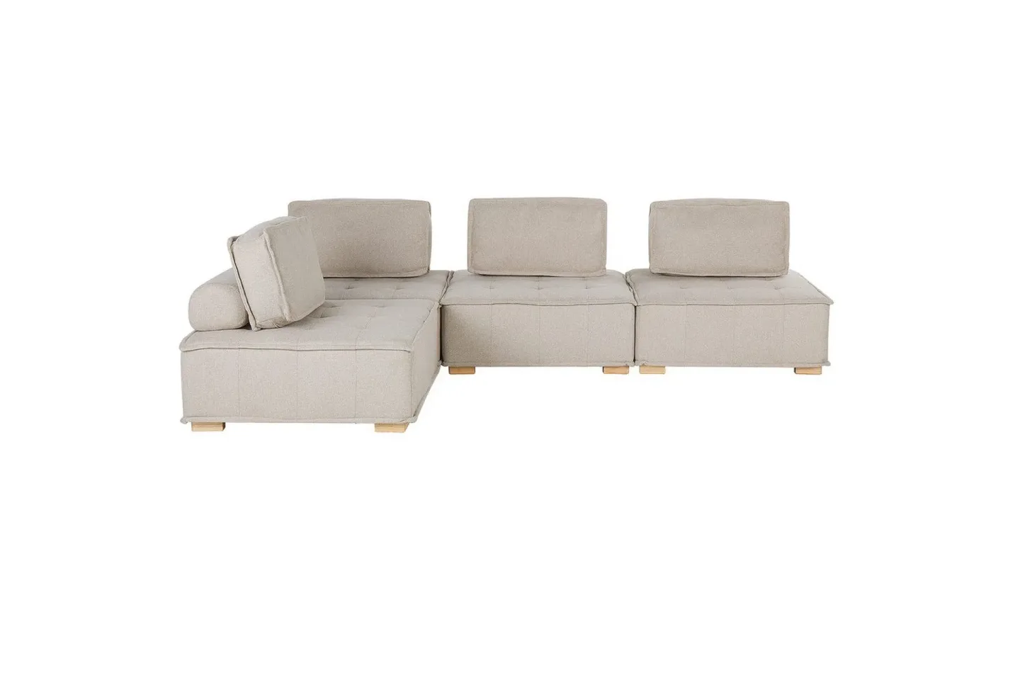 Hörnsoffa Tibro Beige/ljust trä - Beige/ljust trä