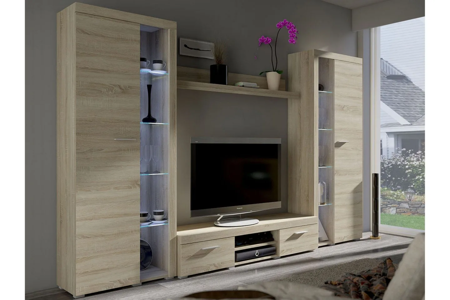 Rumba TV-möbelset 300x34x190 cm - Trä/natur