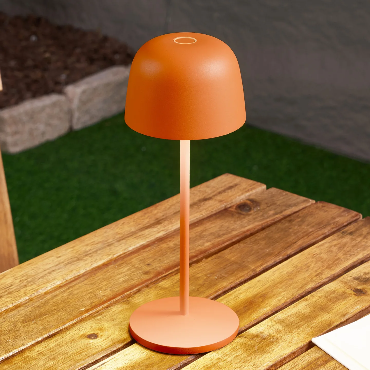 Arietty Portable Tischleuchte Orange - Lindby - Wohnzimmer - Modern - Aluminium - Mit Schirm
