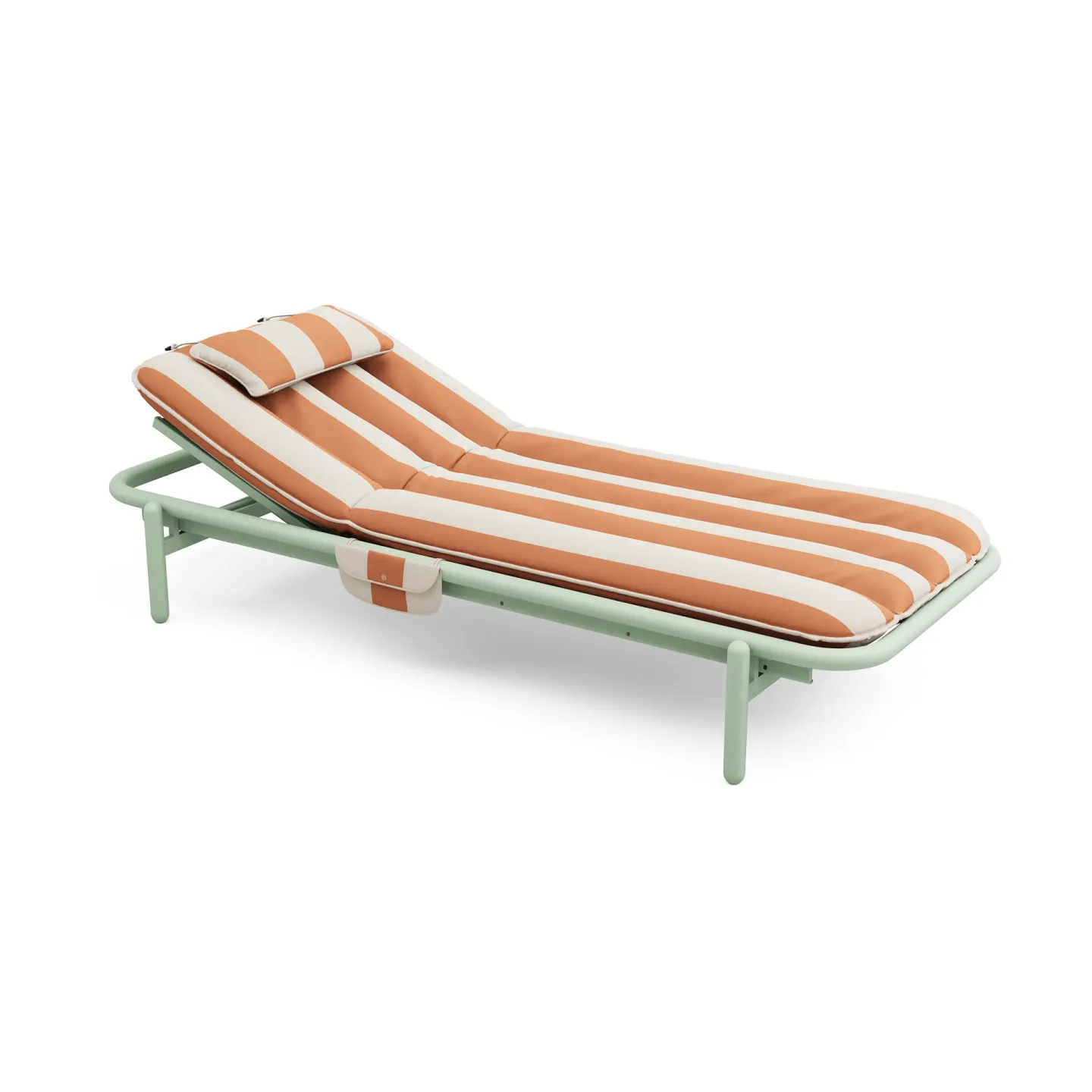 Fatboy Sunbun dagbädd Mist green-stripe orange, 212x97x39 cm