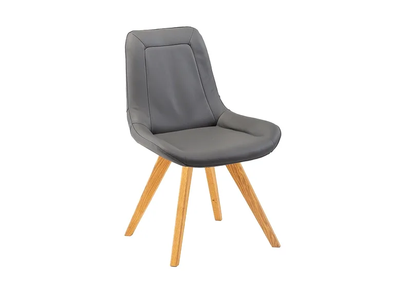 Stuhl AROSA Echtleder grau drehsitz