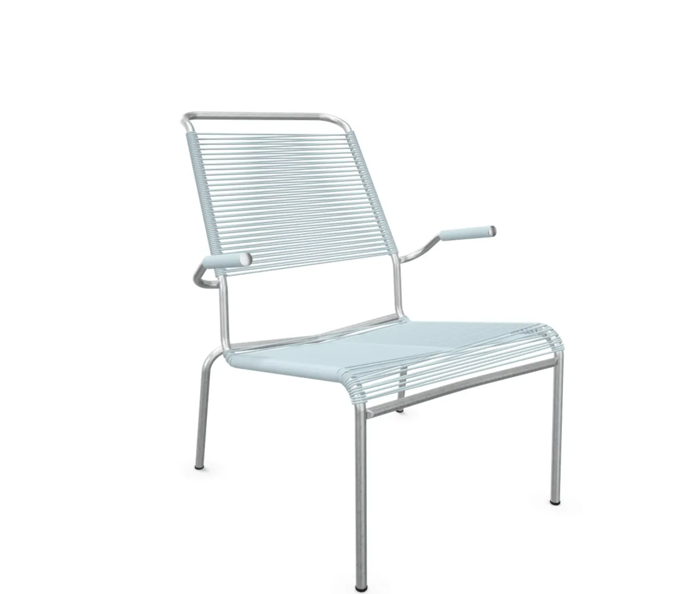 Schaffner Spaghetti-Lounger Säntis mit Lehne / Hochlehner Feuerverzinkt Blau | Schubiger Möbel
