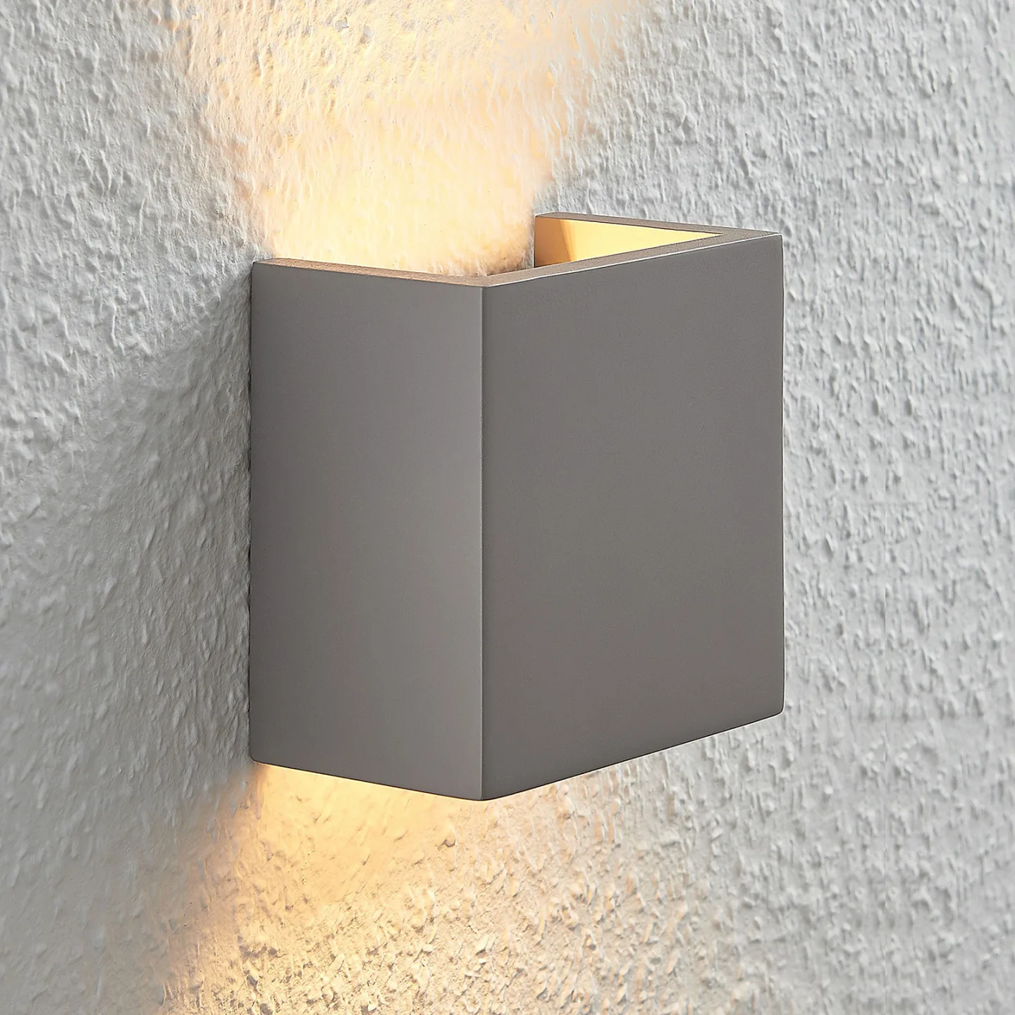 Smira Wandleuchte Concrete - Lindby - Wohnzimmer - Modern - Beton - Eckig