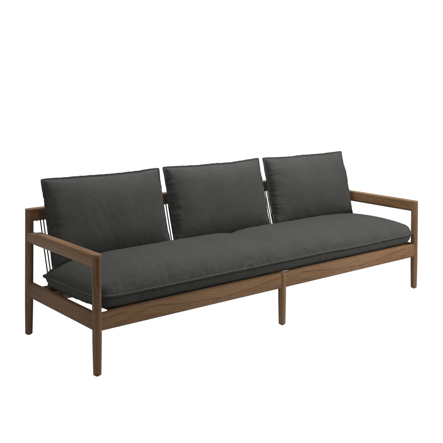 Gloster - Saranac 3-Seater Sofa - Fabric Grade D - Wave Gravel - Soffor utomhus - Mark Gabbertas