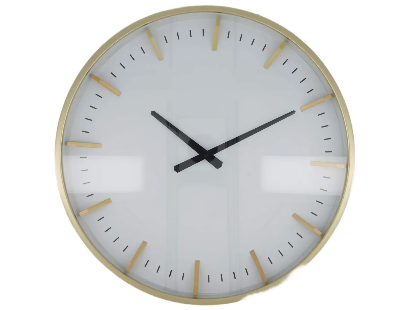 Decofinder Uhr Metall, Weiss Gold D: 50 cm | Schubiger Möbel