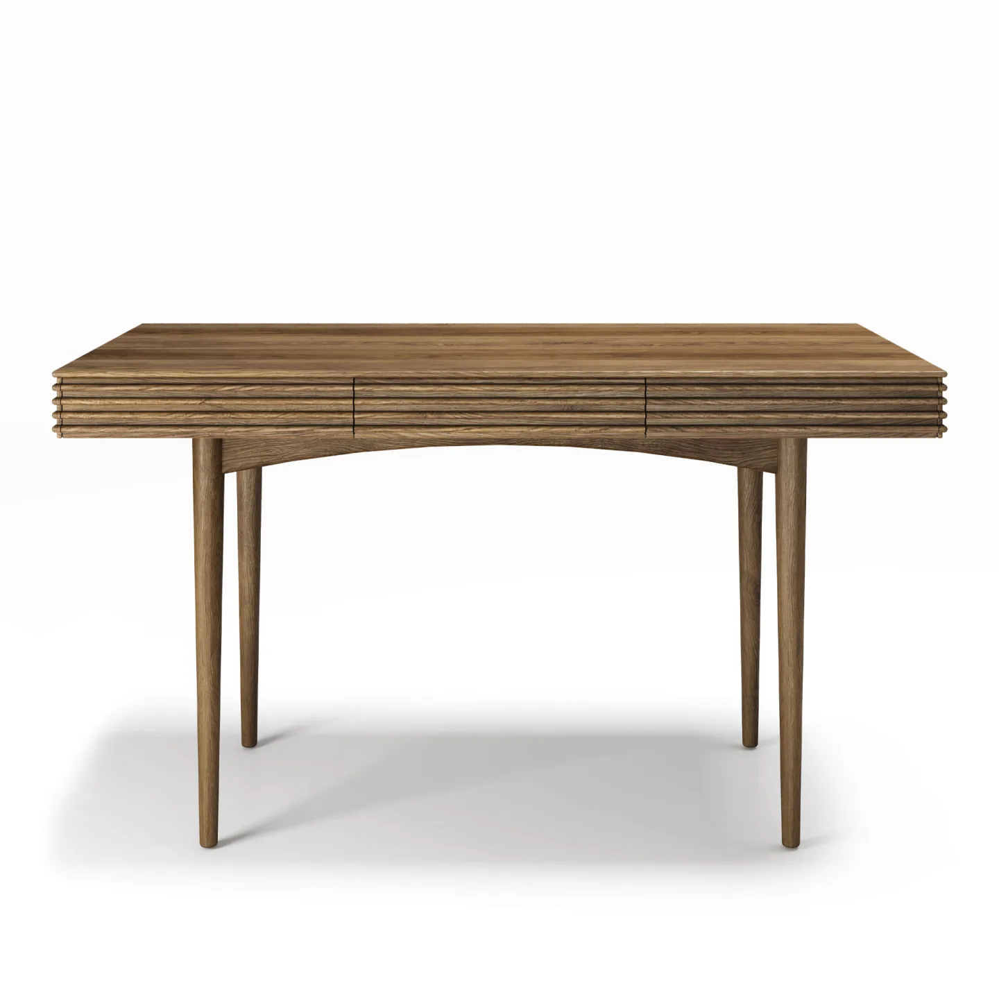 Dk3 - Groove Desk L130 x W65 x H73 cm Smoked oak - oil - Skrivbord - Christian Troels - Brun