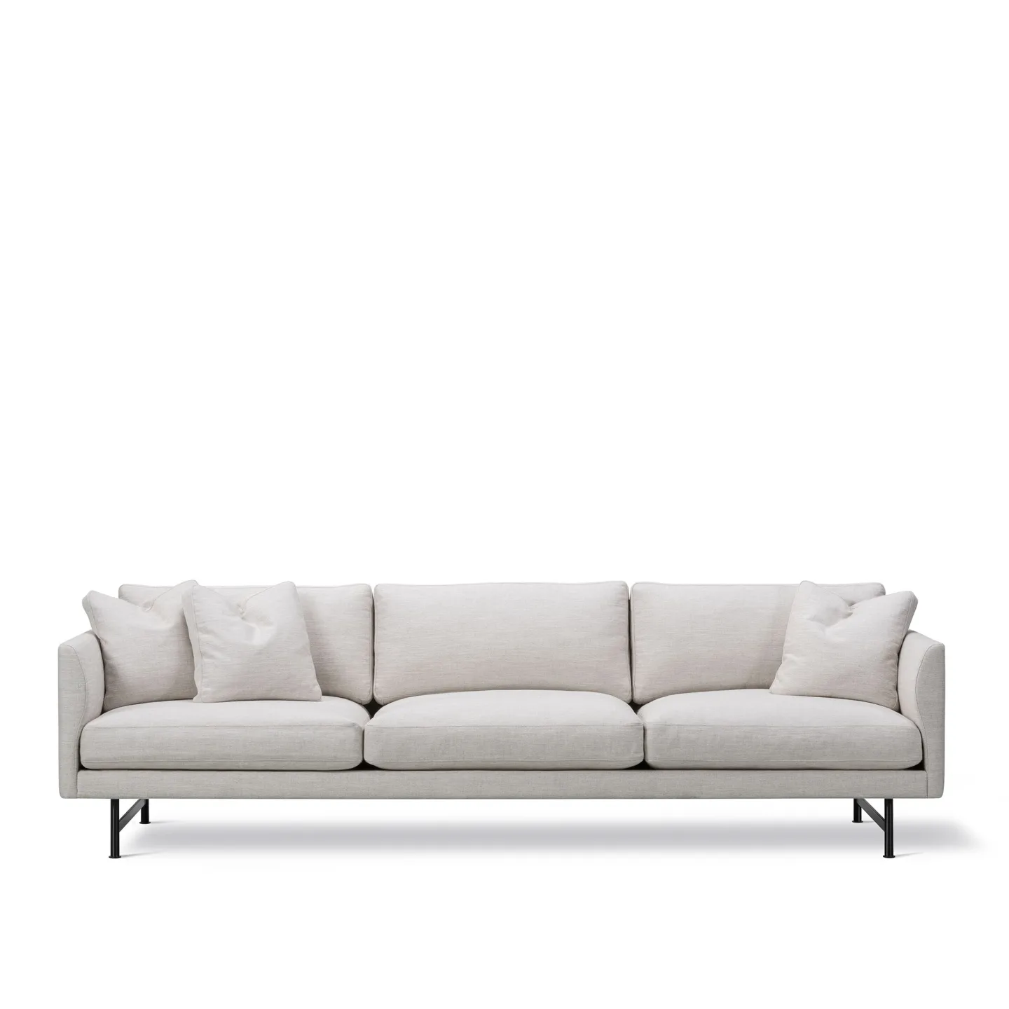 Fredericia Furniture - Calmo 3-sitssoffa svart metall / ruskin 10 - Soffor - Hugo Passos